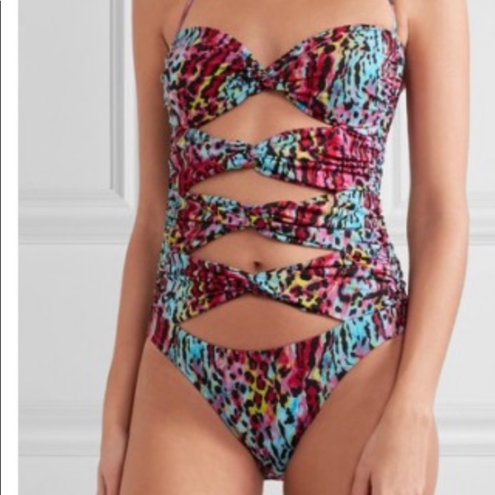 ❄️Matthew Williamson with front multi-colored with cutouts swimsuit. Size 10